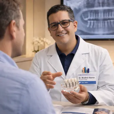 Dr Baldimir barros explicanto implantes dentales en quito